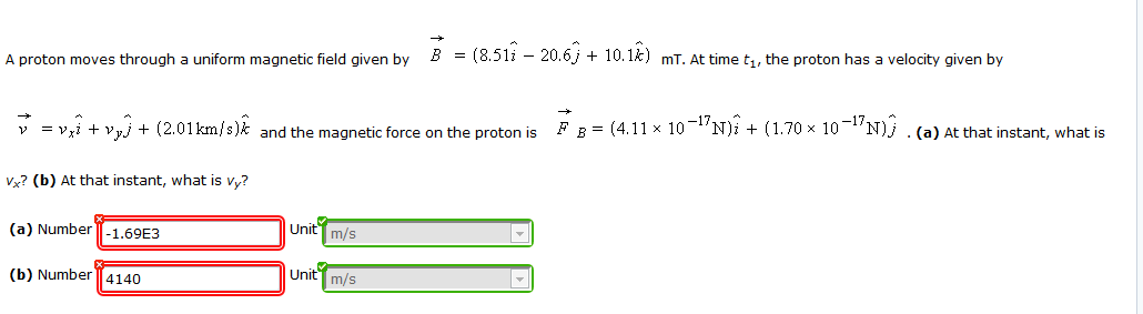 Solved A Proton Moves Through A Uniform Magnetic Field Gi Chegg Com