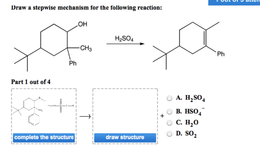 Draw a stepwise mechanism for the following reaction