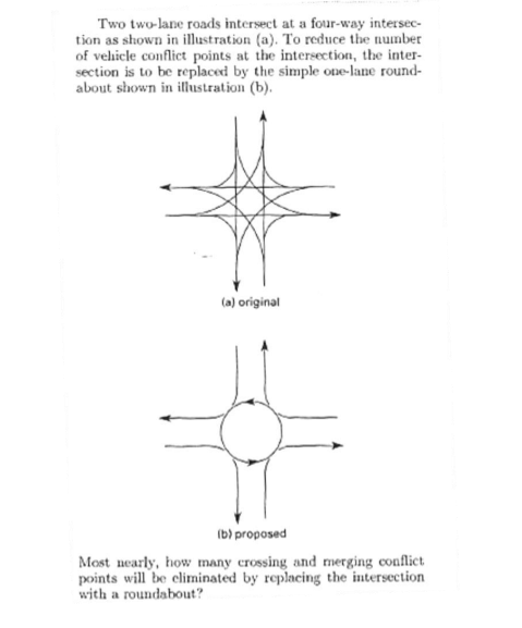 Solved Two Two Lane Roads Intersect At A Four Way Interse Chegg Com