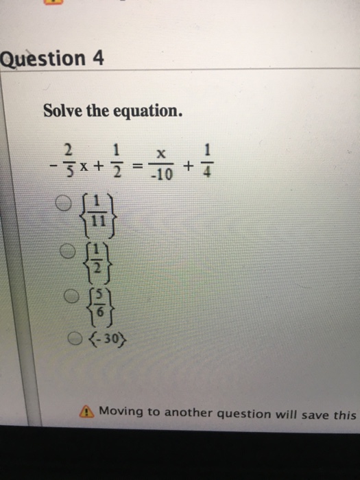 Solved Solve The Equation 2 5 X 1 2 X 10 1 4 Chegg Com