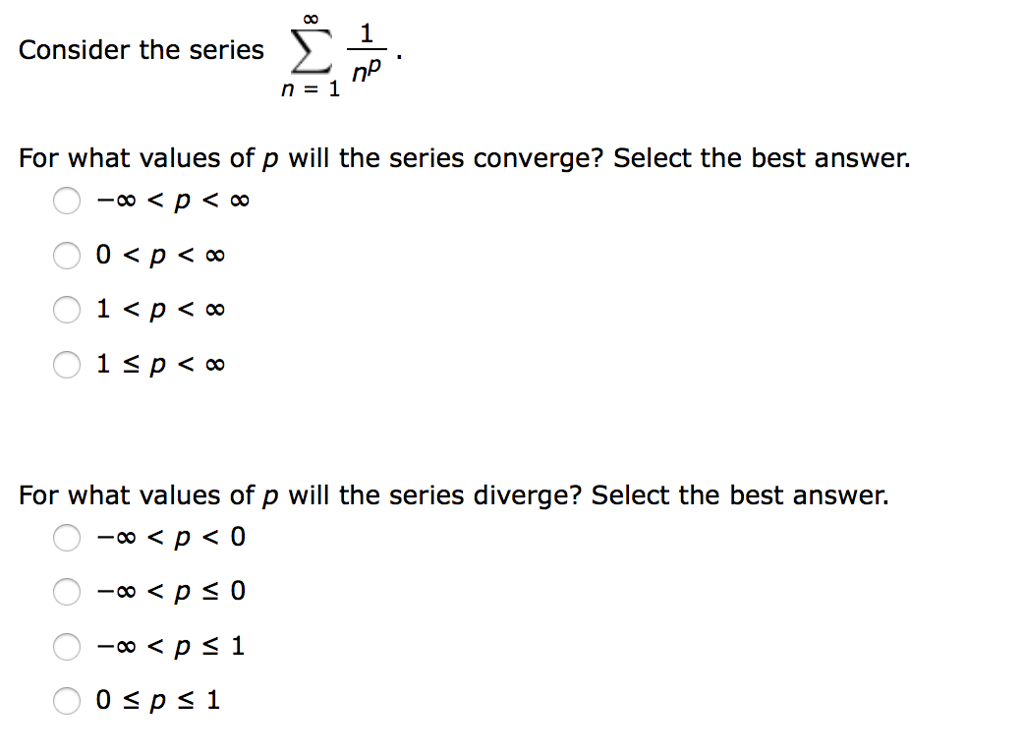 Solved Consider The Series Np N 1 For What Values Of P Wi Chegg Com