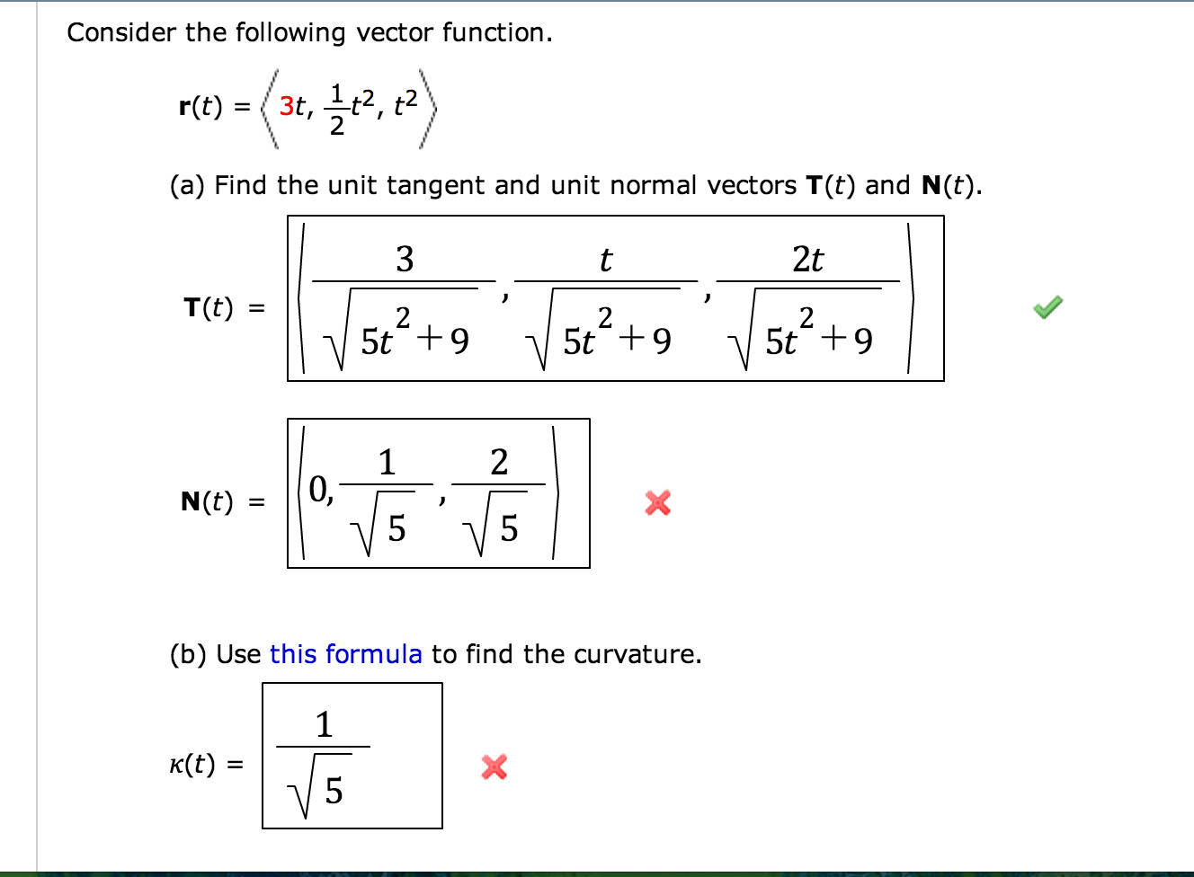 Solved Consider The Following Vector Function R T 3t Chegg Com