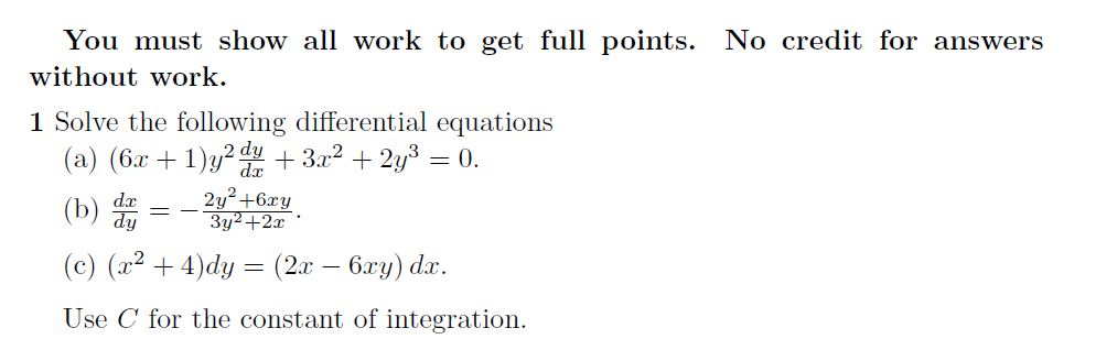 Solved You Must To Get Full Points No Credit For Answers Chegg Com