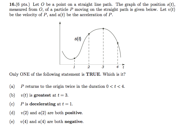 Solved Let O Be A Point On A Straight Line Path The Grap Chegg Com