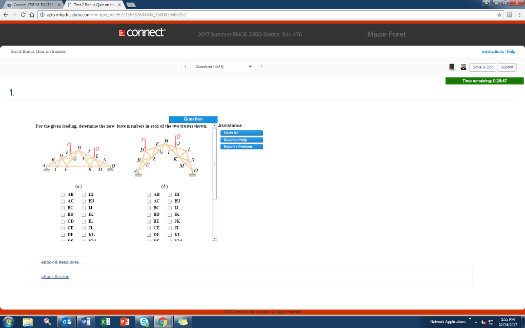 Solved Course 175 X Y H Test 2 Bonus Quiz On Tr C ǜ Chegg Com