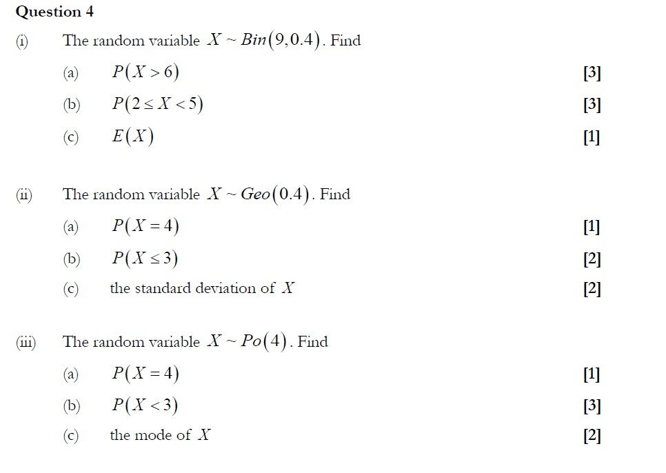 Solved Question 4 C The Andom Variable X Bin 9 0 4 Find Chegg Com