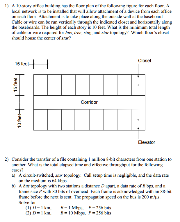Solved 1 A 10 Story Office Building Has The Floor Plan O