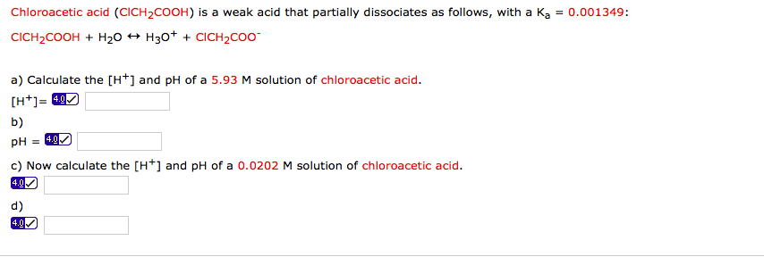 Chloroacetic acid ka