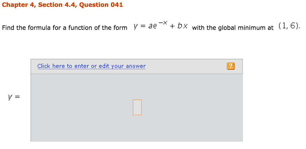 Solved Find The Formula For A Function Of The Form Y Ae Chegg Com