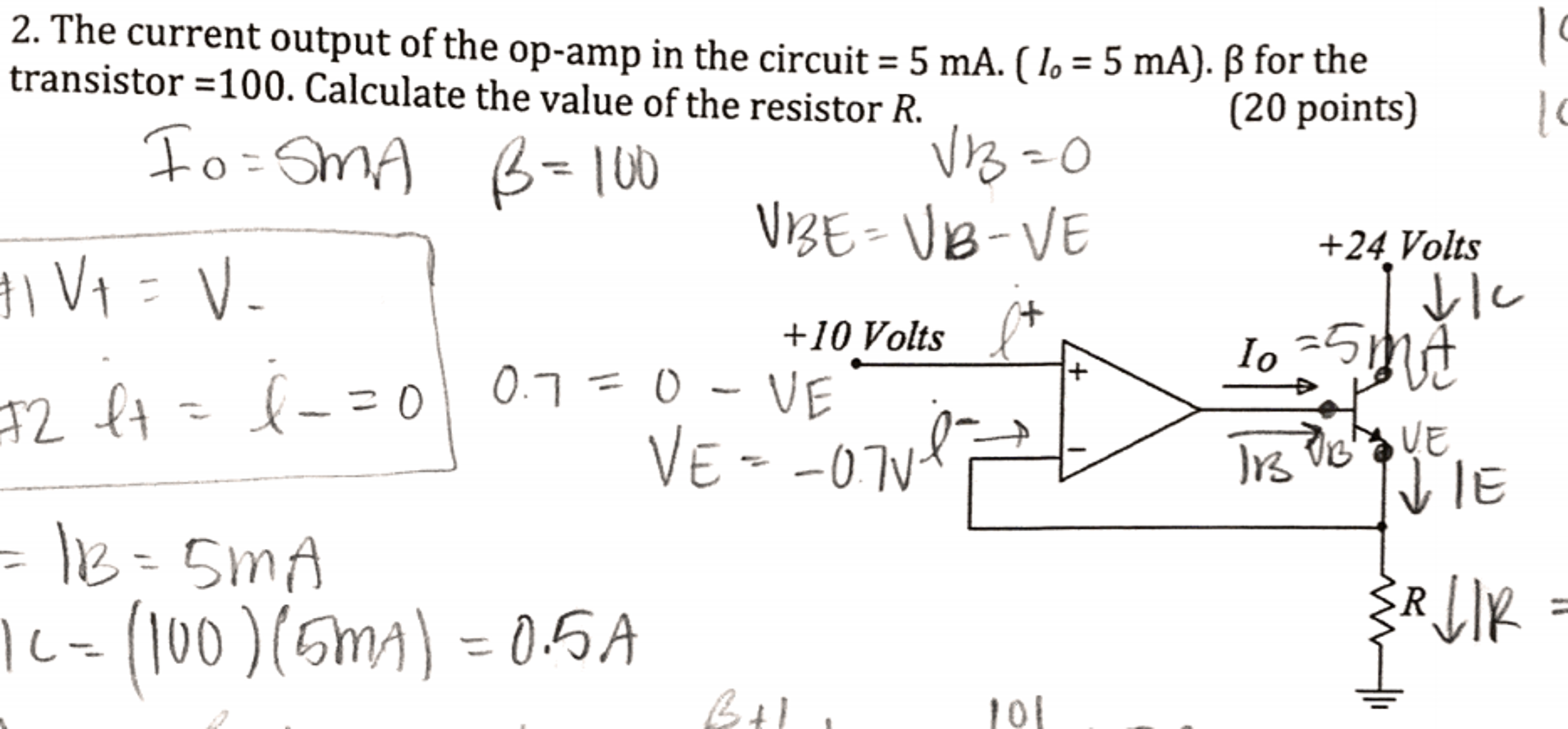 Solved The Current Output Of The Op Amp In The Circuit Chegg Com