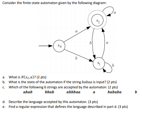 finite state automata with a b c