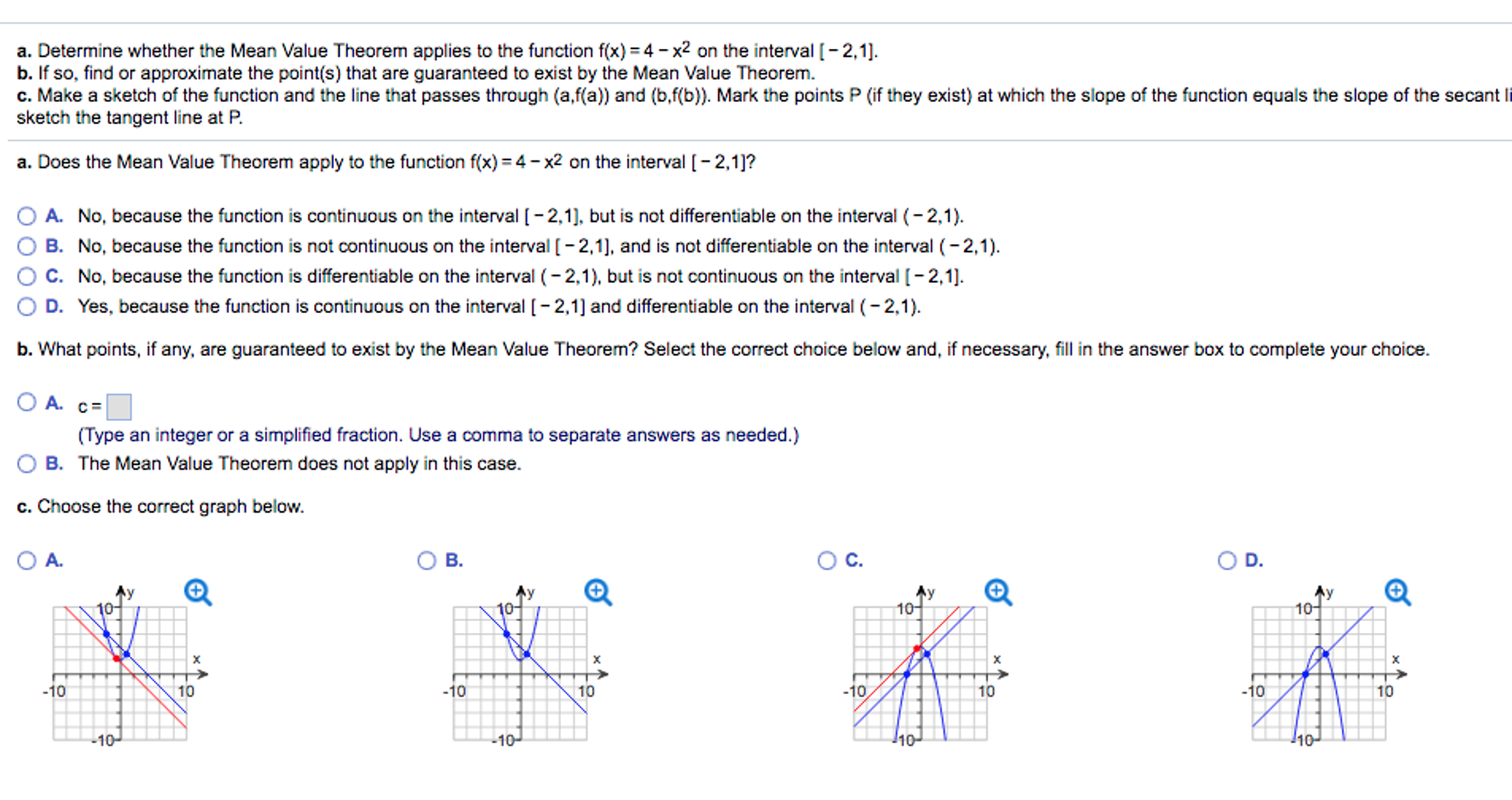 Determine Whether The Mean Value Theorem Applies To Chegg Com
