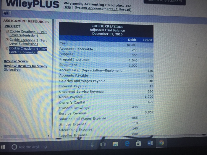Solved Wiley PLUS Weygandt, Accounting Principles, 12e He...