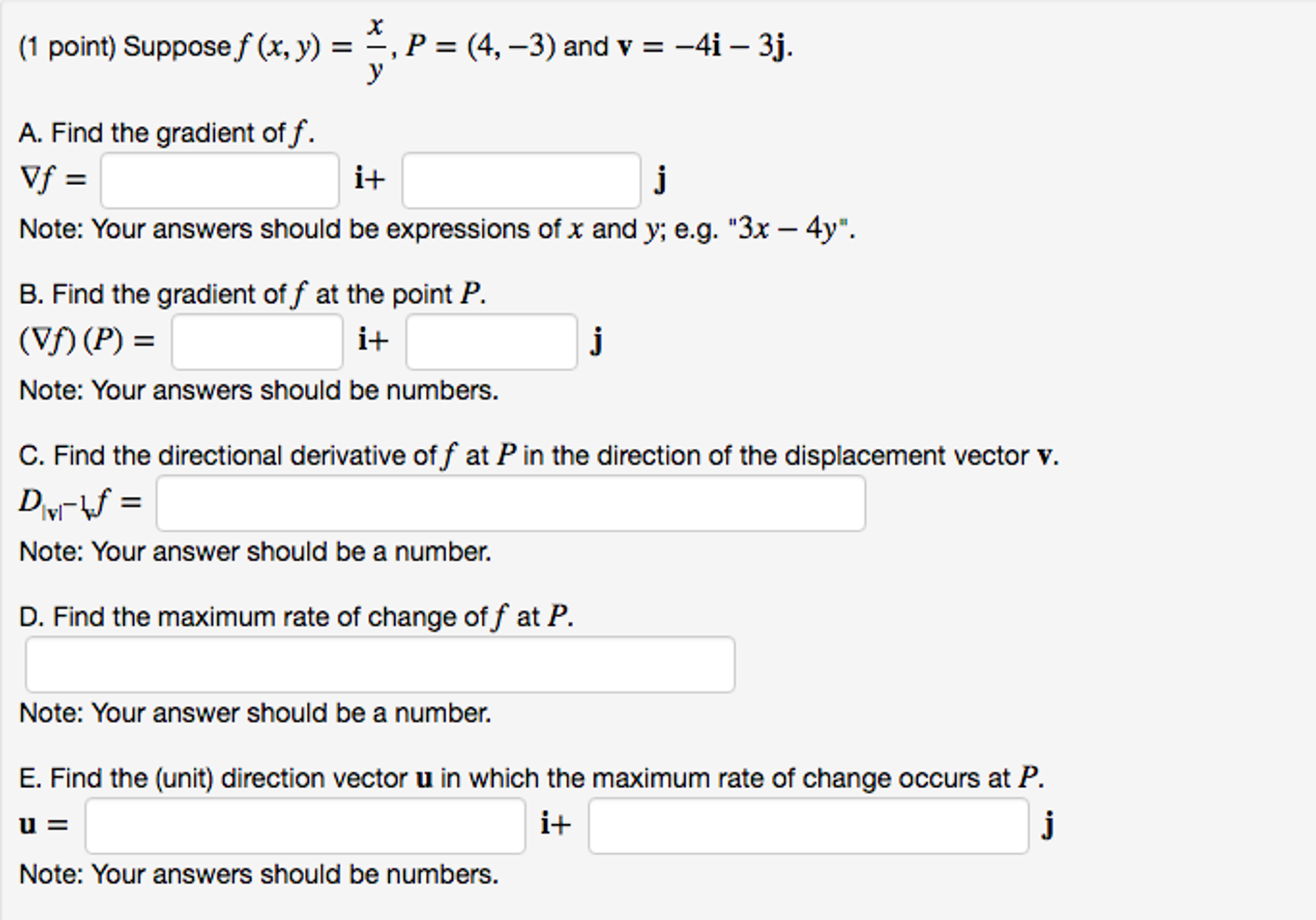 Solved Suppose F X Y X Y P 4 3 And V 4i 3 Chegg Com