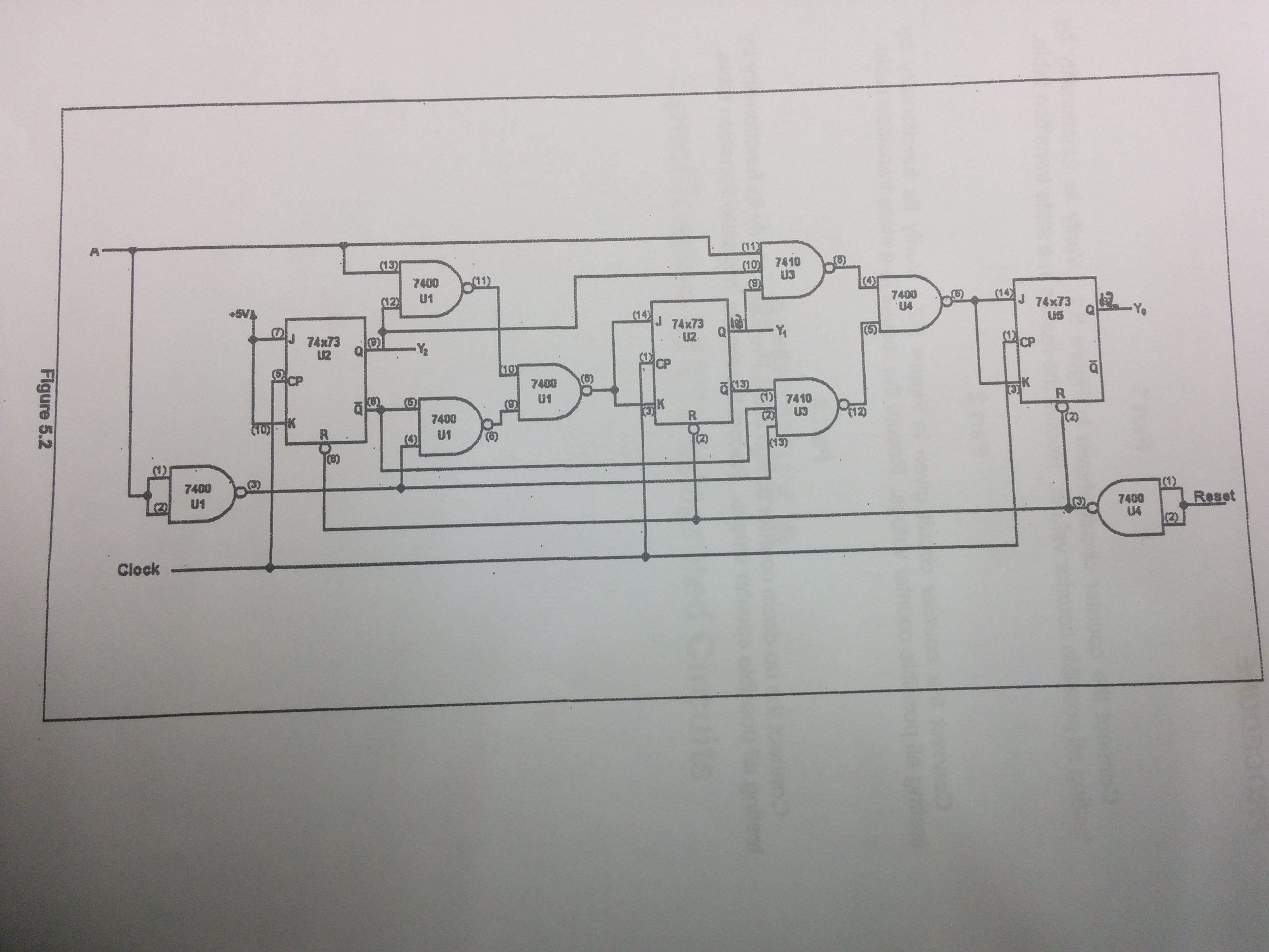 a) Analyze the sequential counter circuit in figure 5.1. Derive the state transition table and diagram.