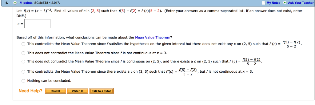 Solved Let F X X 3 2 Find All Values Of C In 2 Chegg Com