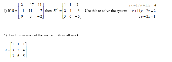 Solved 2x 173 114 11 7 Then B2 4 3 Use This To Sol