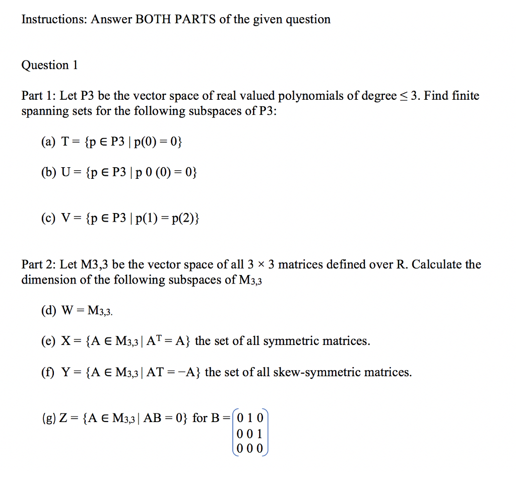 Solved Instructions Answer Both Parts Of The Given Quest Chegg Com