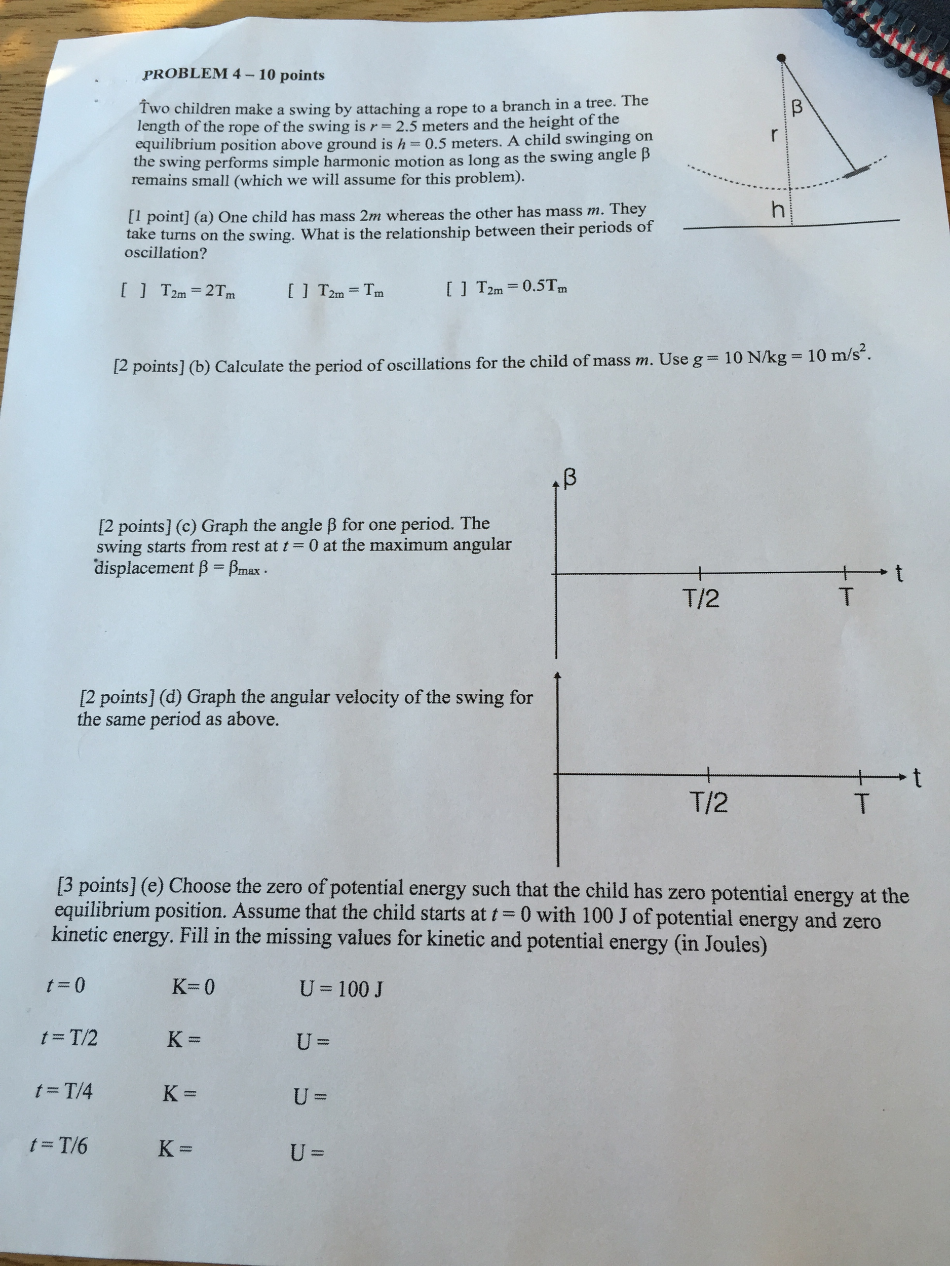 Solved Two Children Make A Swing By Attaching A Rope To A Chegg Com