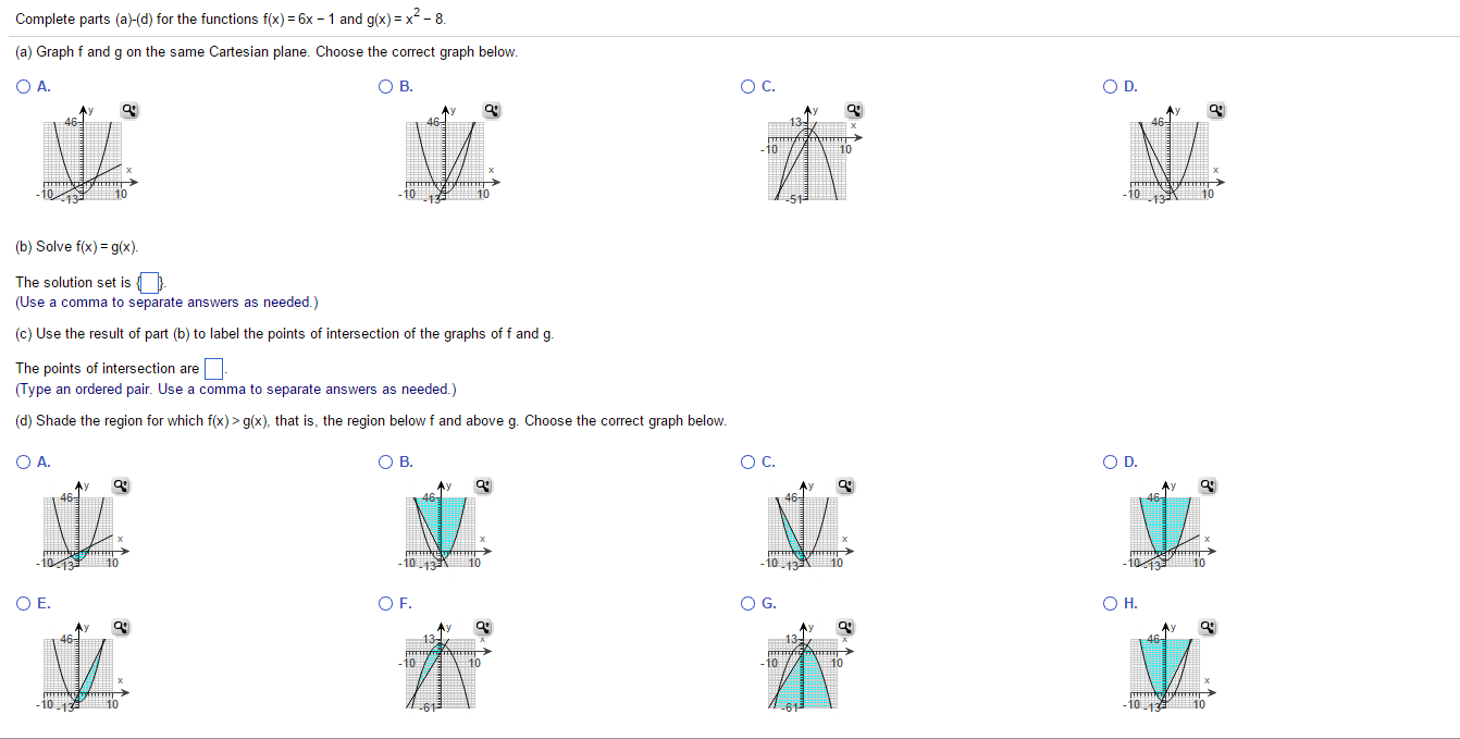 Solved Complete Parts A D For The Functions F X 6x Chegg Com