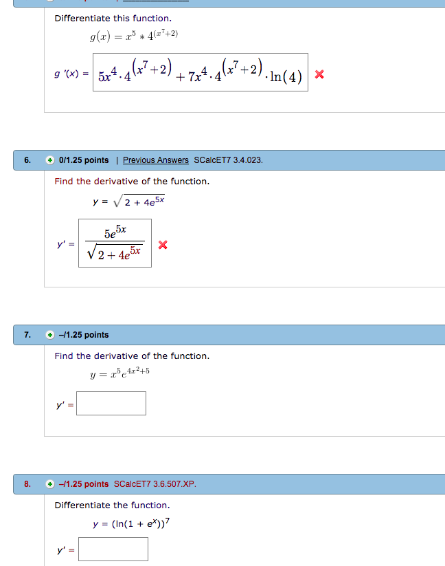 Differentiate This Function G Z 2 5 4042 Chegg Com