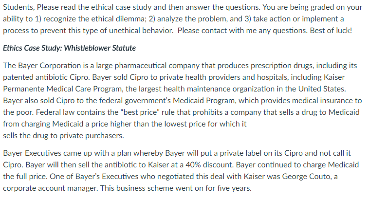 Unethical case study examples picture