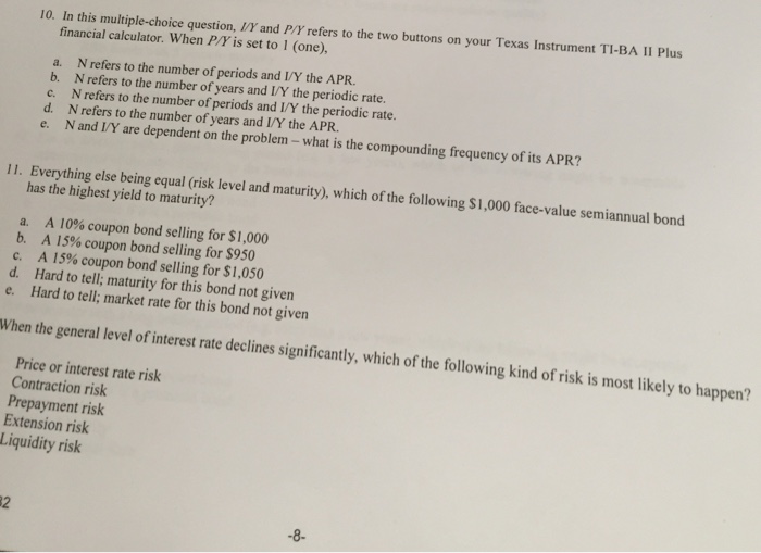 Solved In This Multiple Choice Question L Y And P Y Refe Chegg Com