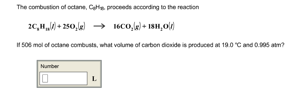 C8h18+o2=co2+h2o balanced equation image