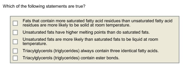 Solved Which Of The Following Statements Are True? Fats T