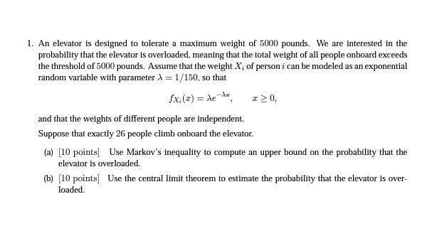 Solved 1. An elevator is designed to tolerate a maximum