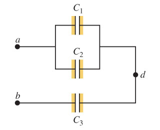 Solved 1. Three capacitors C1 = 24F, C2 = 34F, C3 = 44F are