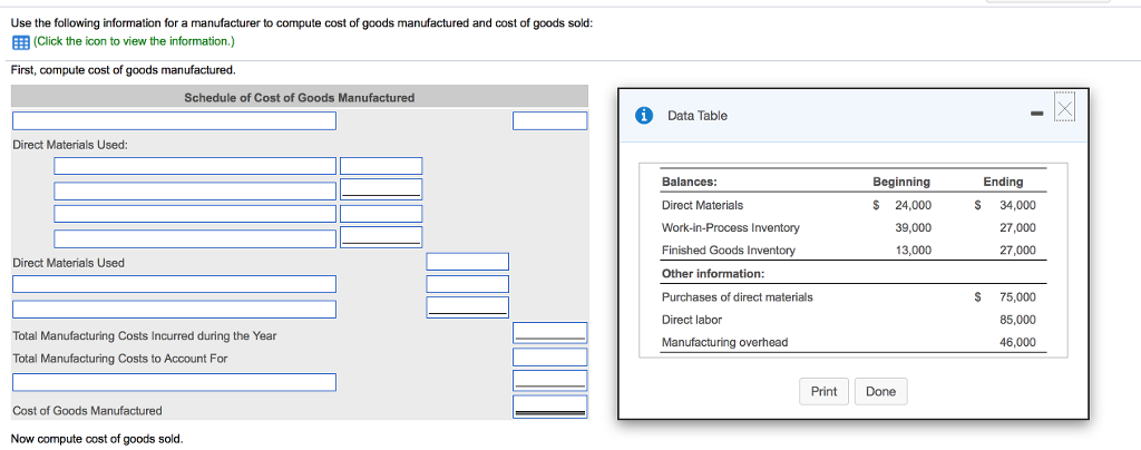 Use The Following Information For A Manufacturers To Chegg Com