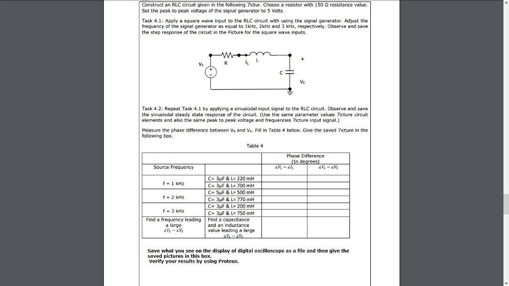 Construct An Rlc Circuit Given In The Following Ictur Choose A Resistor With S Construct An Rlc Circuit Given In The Following Ictur Choose A Resistor With S