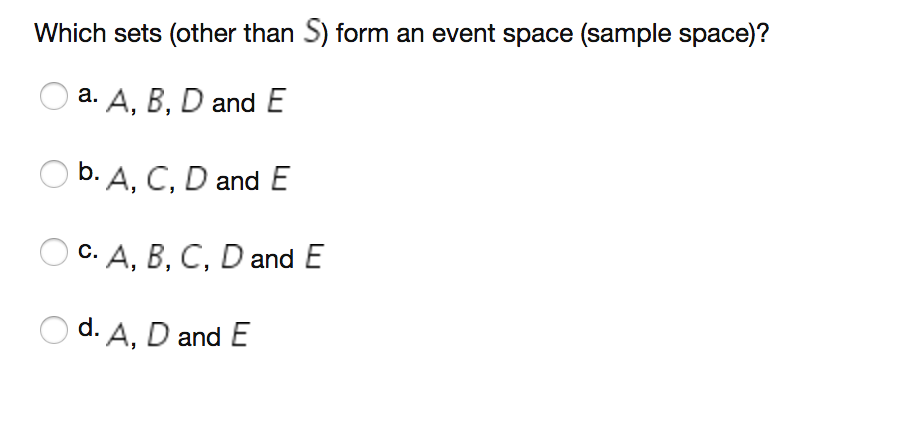 Solved Define The Following Sets A A B C D E B Id E F Chegg Com