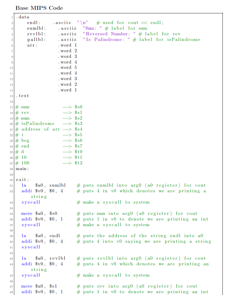 solved can anyone help me convert this c code into mips mips code