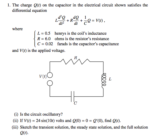 Solved The Charge Q T On The Capacitor In The Electrical Chegg Com