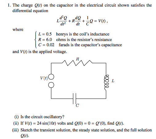 The Charge Q T On The Capacitor In The Electrical Chegg Com