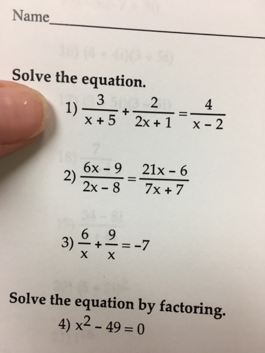 Solved Solve The Equation 3 X 5 2 2x 1 4 X 2 6 Chegg Com