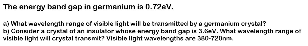 What Is The Energy Band Gap Of Germanium