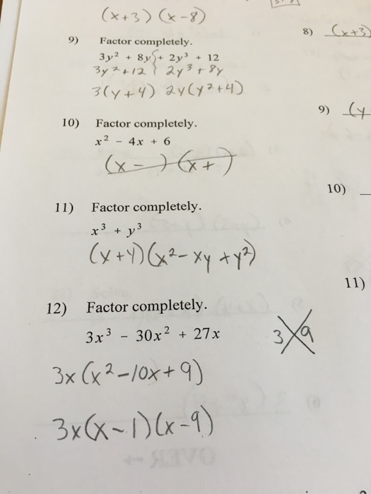 Solved Factor Completely 3y 2 8y 2y 3 12 Factor Chegg