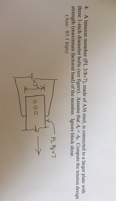 solved-a-tension-member-pl-3-8-times-7-made-of-a36-steel-chegg