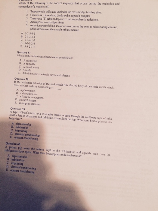 Which Of The Following Is The Correct Sequence That Chegg