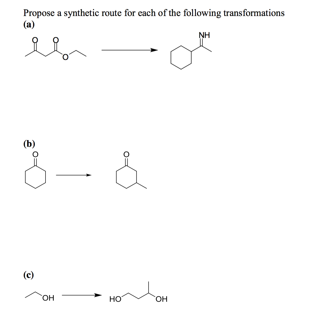 Solved Propose a synthetic route for each of the following | Chegg.com