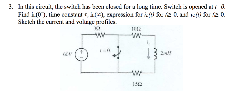 Solved In this circuit, the switch has been closed for a | Chegg.com