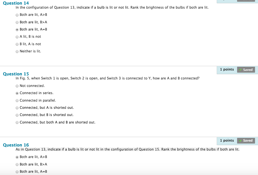 Solved 1 points Saved Question 13 Consider the circuit in | Chegg.com