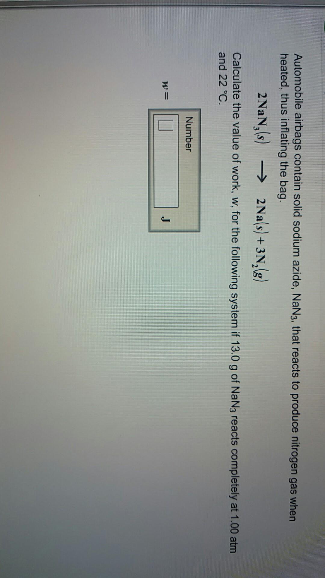 Solved automobile airbags contain solid sodium azide nan3 chegg