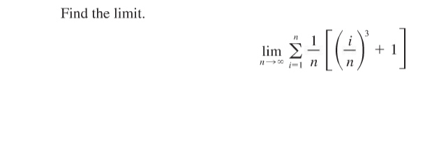 Solved Find The Limit Lim N Rightarrow Infinity Sigma I