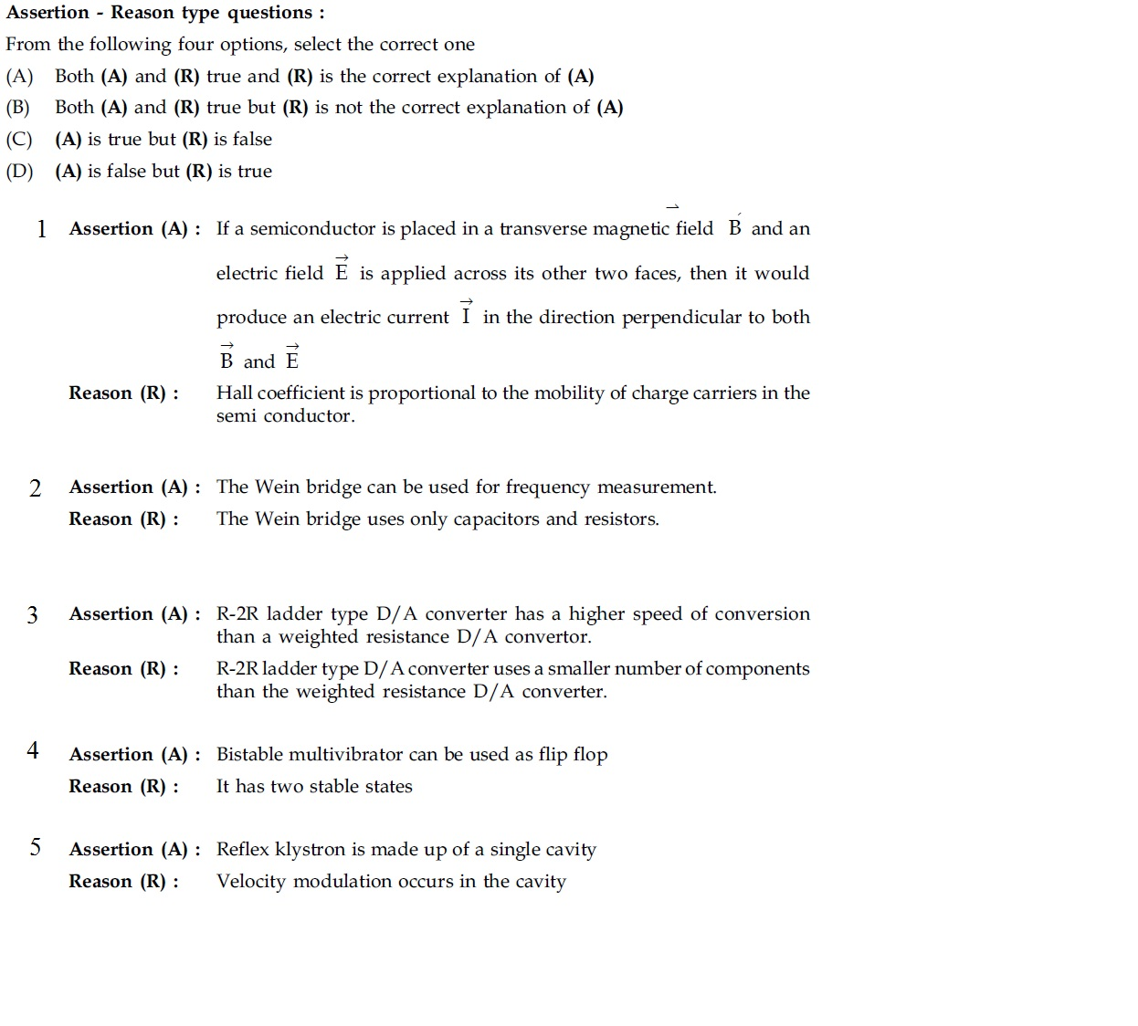 Solved Assertion - Reason Type Questions : From The | Chegg.com