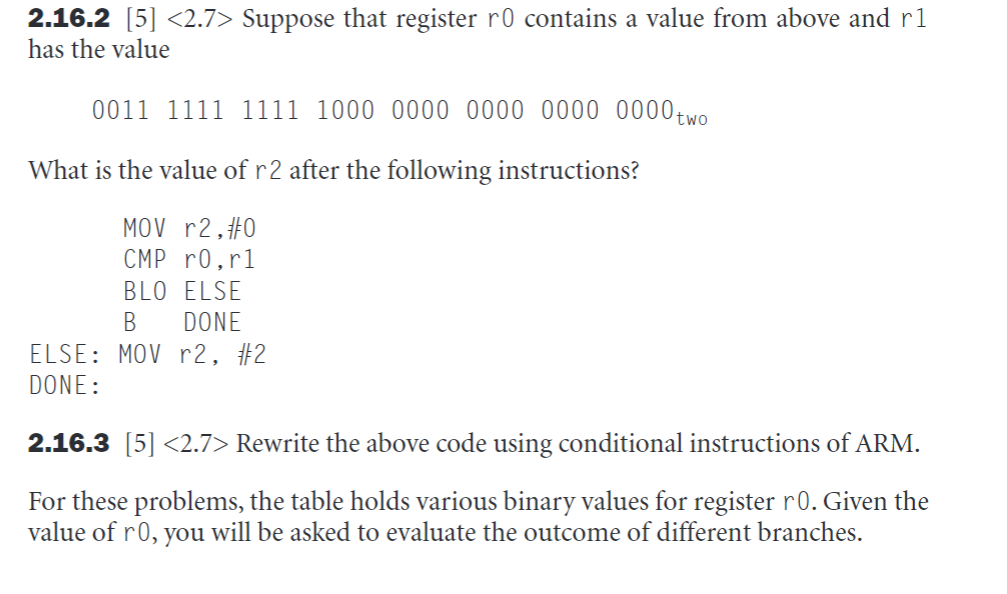 Solved Exercise 2.16 For these problems, the table holds | Chegg.com