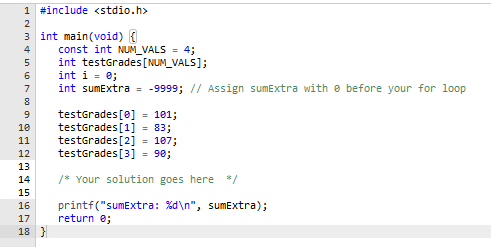 Solved In basic C please... Array testGrades contains | Chegg.com